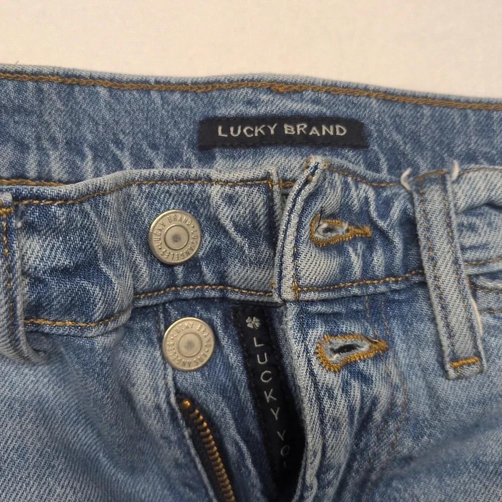 Lucky Brand Womens Size 2/26 Wide Leg Crop High Rise Jeans Blue‎